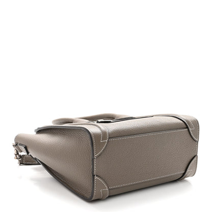 Celine Drummed Calfskin Nano Luggage Souris 4 of 11