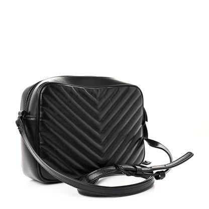 Saint Laurent Calfskin Matelasse Monogram Monochrome Lou Camera Bag Black 3 of 11