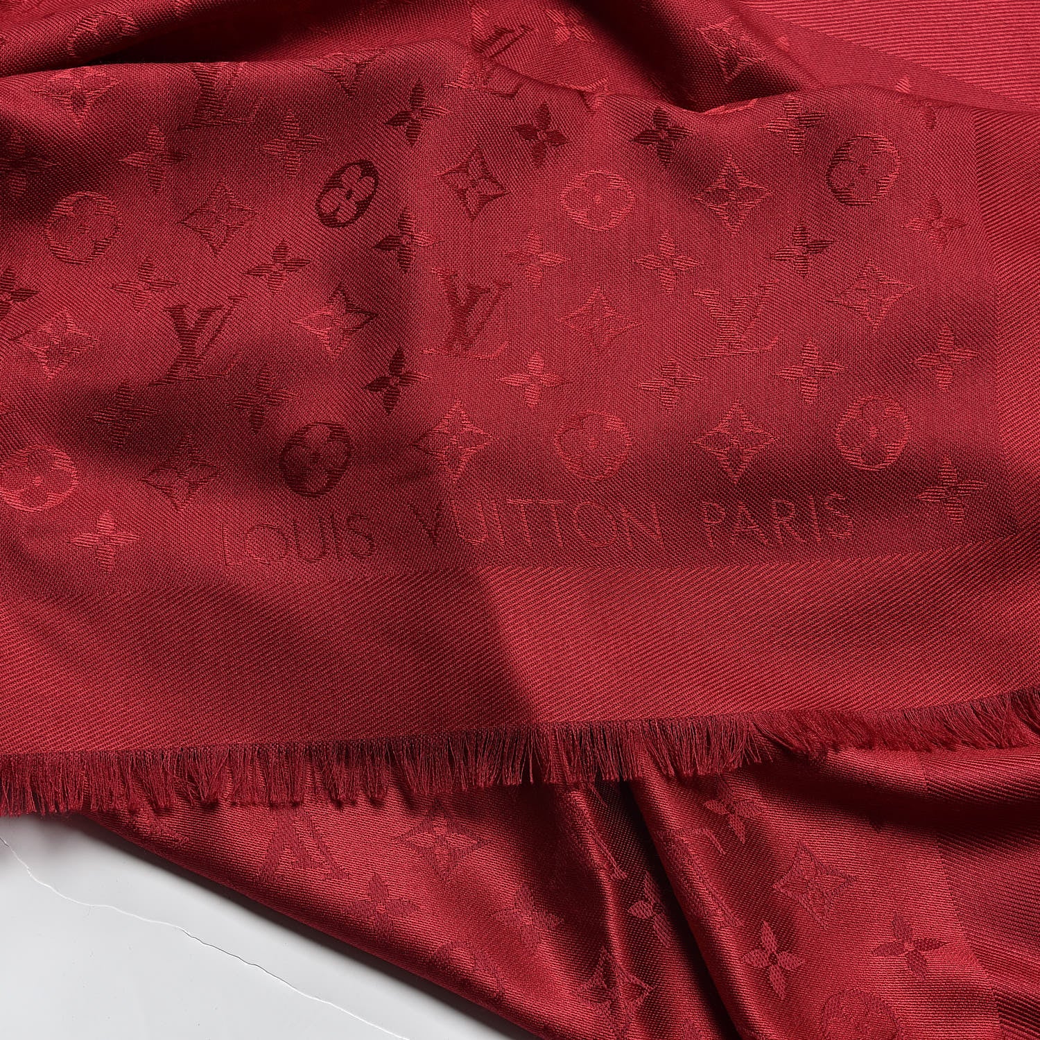 Louis Vuitton Silk Wool Monogram Shawl Pomme D'Amour 3 of 4