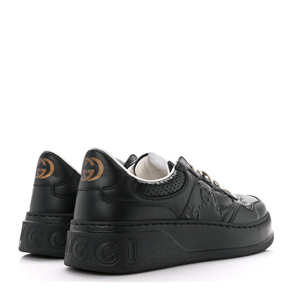 Gucci Calfskin GG Tennis Embossed Perforated Mens Interlocking G 55mm Sneakers 8 Black 4 of 10