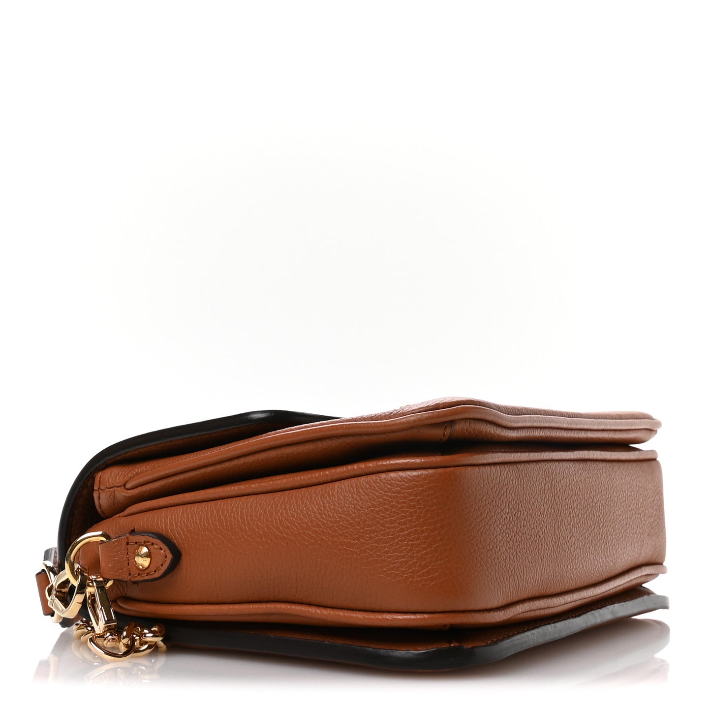 Grained Calfskin Lockme Oxford Cognac