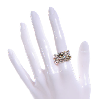 David Yurman 18k Gold Sterling Silver Double X Crossover Ring 8.5 5 of 5