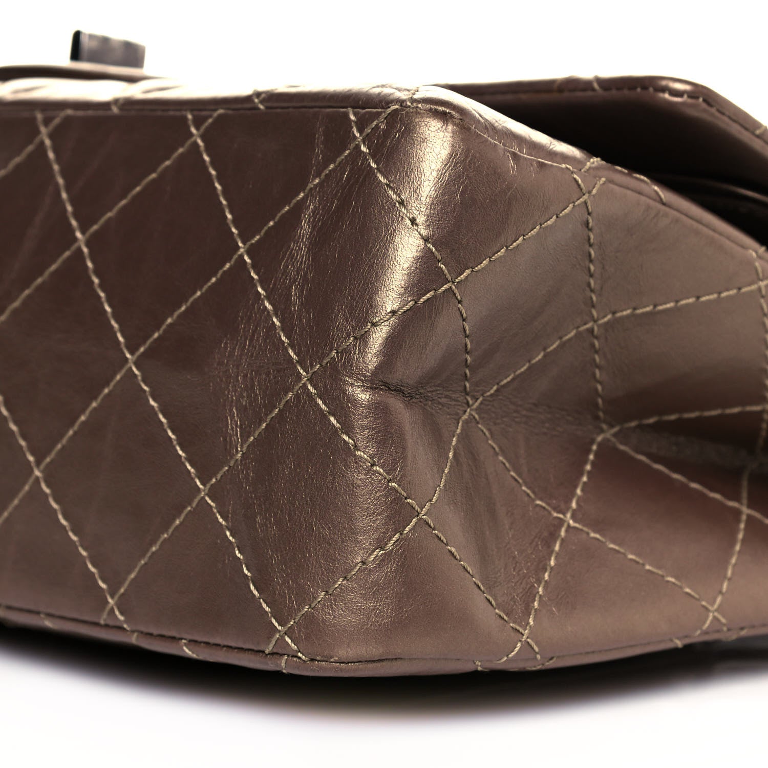 Chanel Metallic Aged Calfskin Quilted 2.55 Reissue 227 Flap Dark Gold 10 of 13