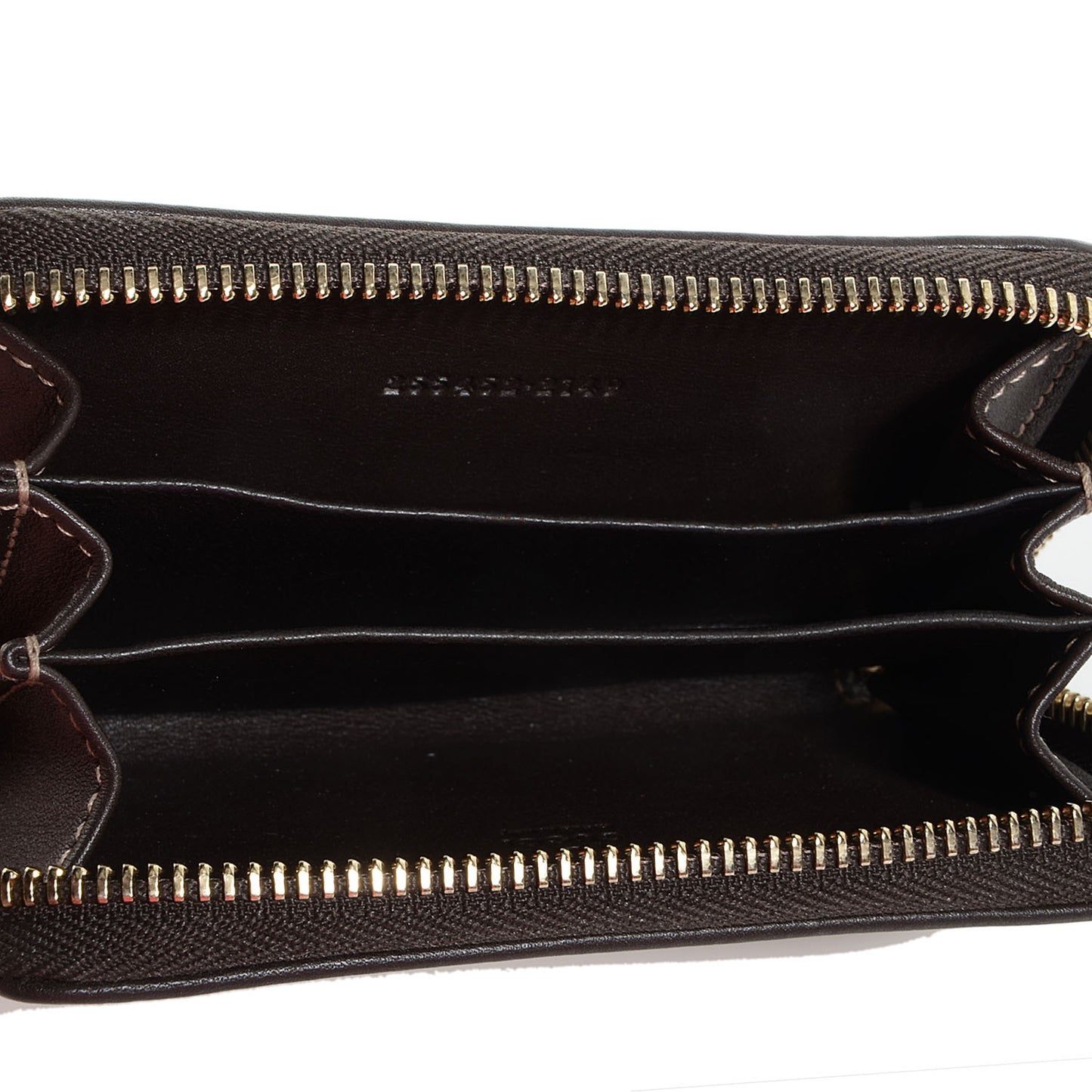 Monogram Zip Around Card Case Brown
