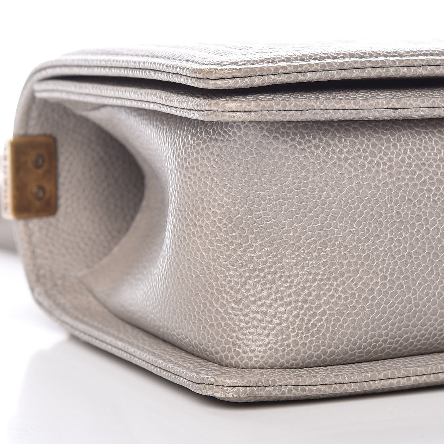 Chanel Caviar Quilted Medium Boy Flap Light Grey 8 of 10