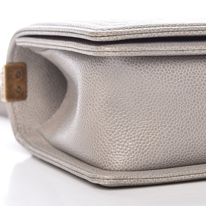 Chanel Caviar Quilted Medium Boy Flap Light Grey 8 of 10