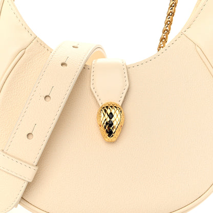 Bulgari Calfskin Serpenti Forever Mini Hobo Ivory Opal 7 of 9