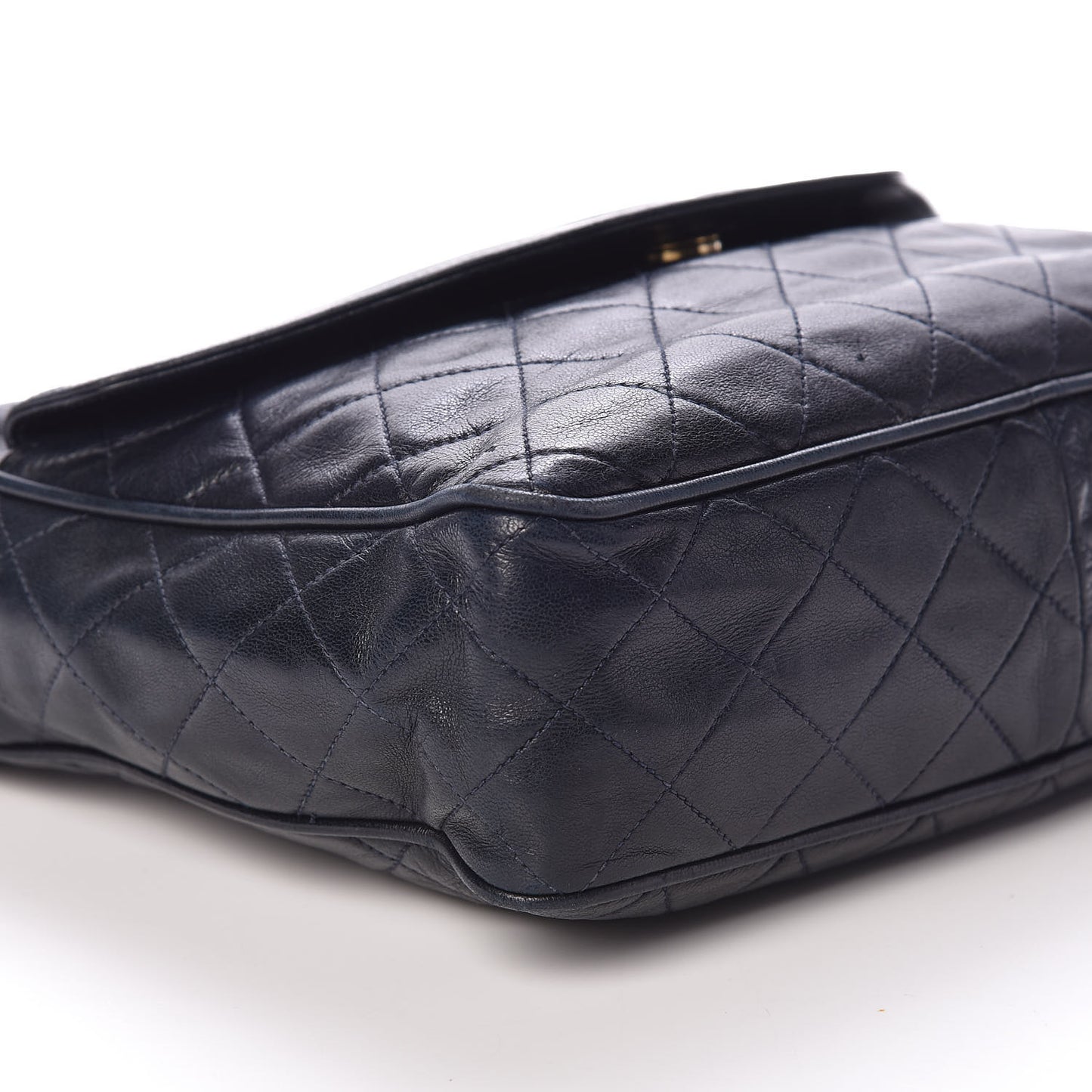 Lambskin Quilted Tassel Camera Case Navy