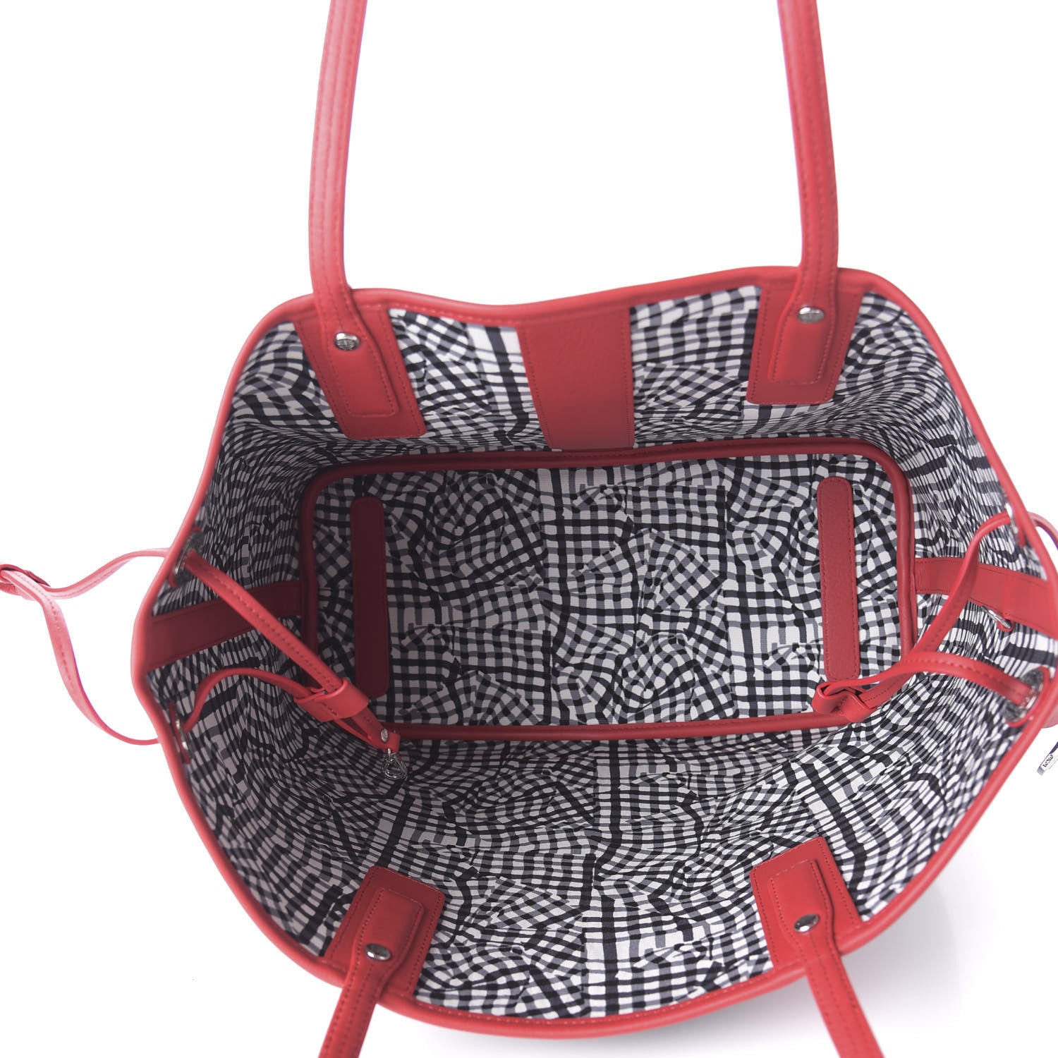 MCM Visetos Medium Liz Reversible Shopper Tote Black Red 5 of 15