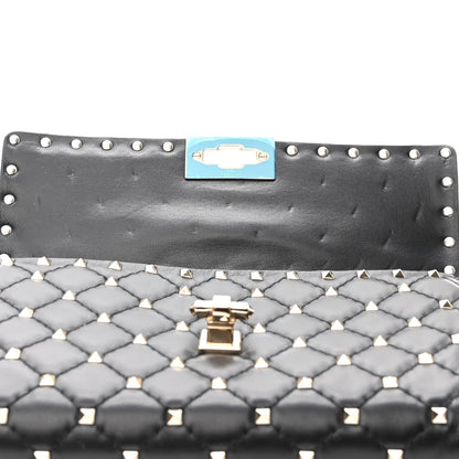 Valentino Garavani Lambskin Rockstud Spike Wallet on Chain Black 10 of 11