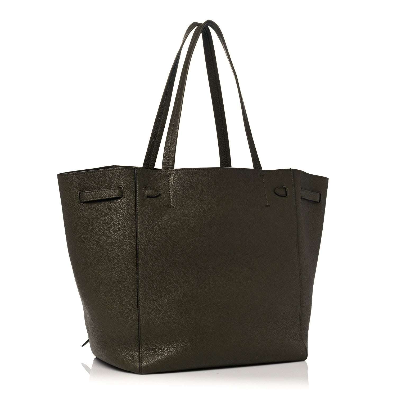 Celine Soft Grained Calfskin Small Belt Cabas Phantom Army Green 3 of 16