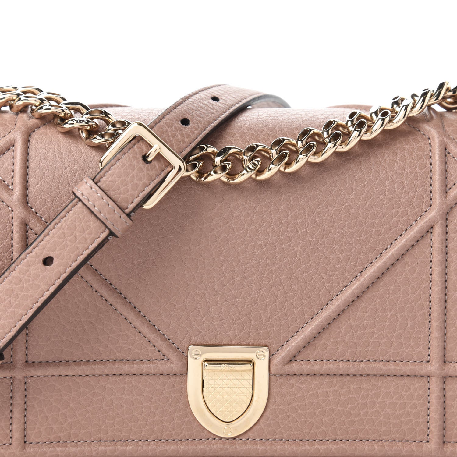 Christian Dior Grained Calfskin Small Diorama Flap Bag Taupe 9 of 11