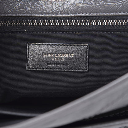 Saint Laurent Crinkled Calfskin Matelasse Monogram Medium Niki Chain Satchel Storm 6 of 12
