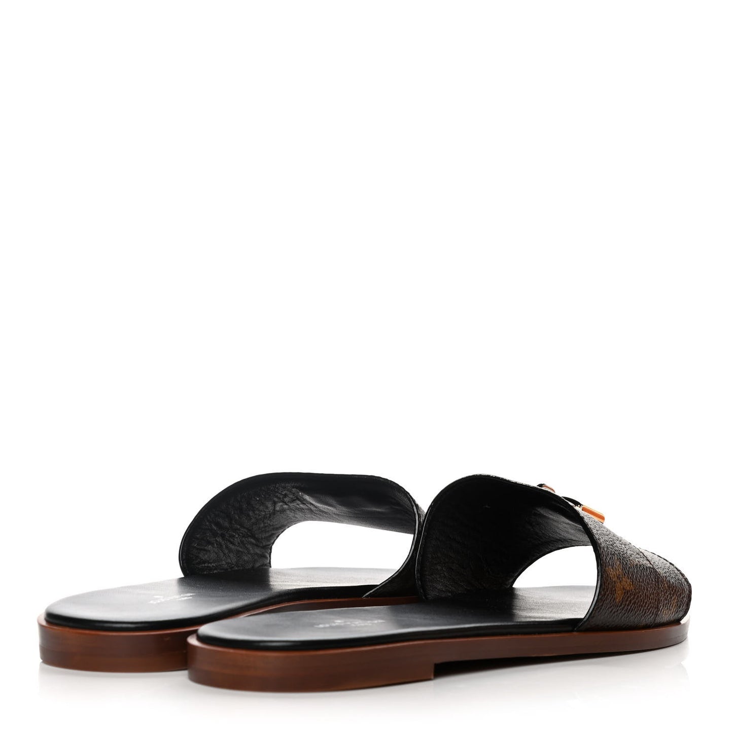 Monogram Lock It Flat Mules 40 Brown