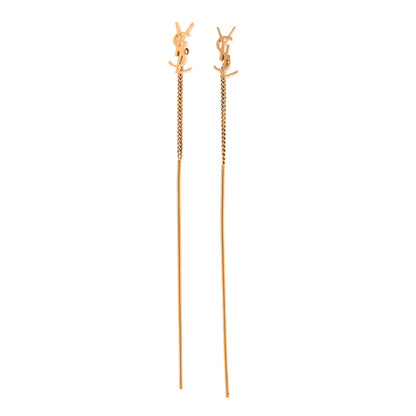 Saint Laurent Metal Opyum Threader Earrings Gold 1 of 4