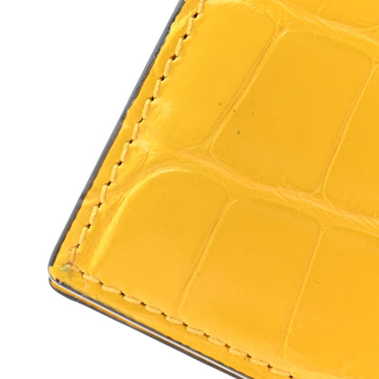 Gucci Crocodile Bi-Fold Wallet Yellow 8 of 9