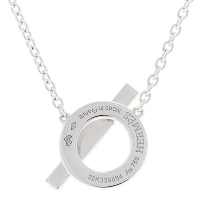 Hermes 18K White Gold Diamond Finesse Pendant Necklace 4 of 6