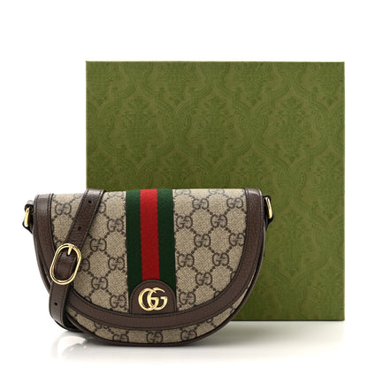 Gucci GG Supreme Monogram Textured Dollar Calfskin Web Mini Ophidia Flap Shoulder Bag Beige Ebony New Acero 11 of 11