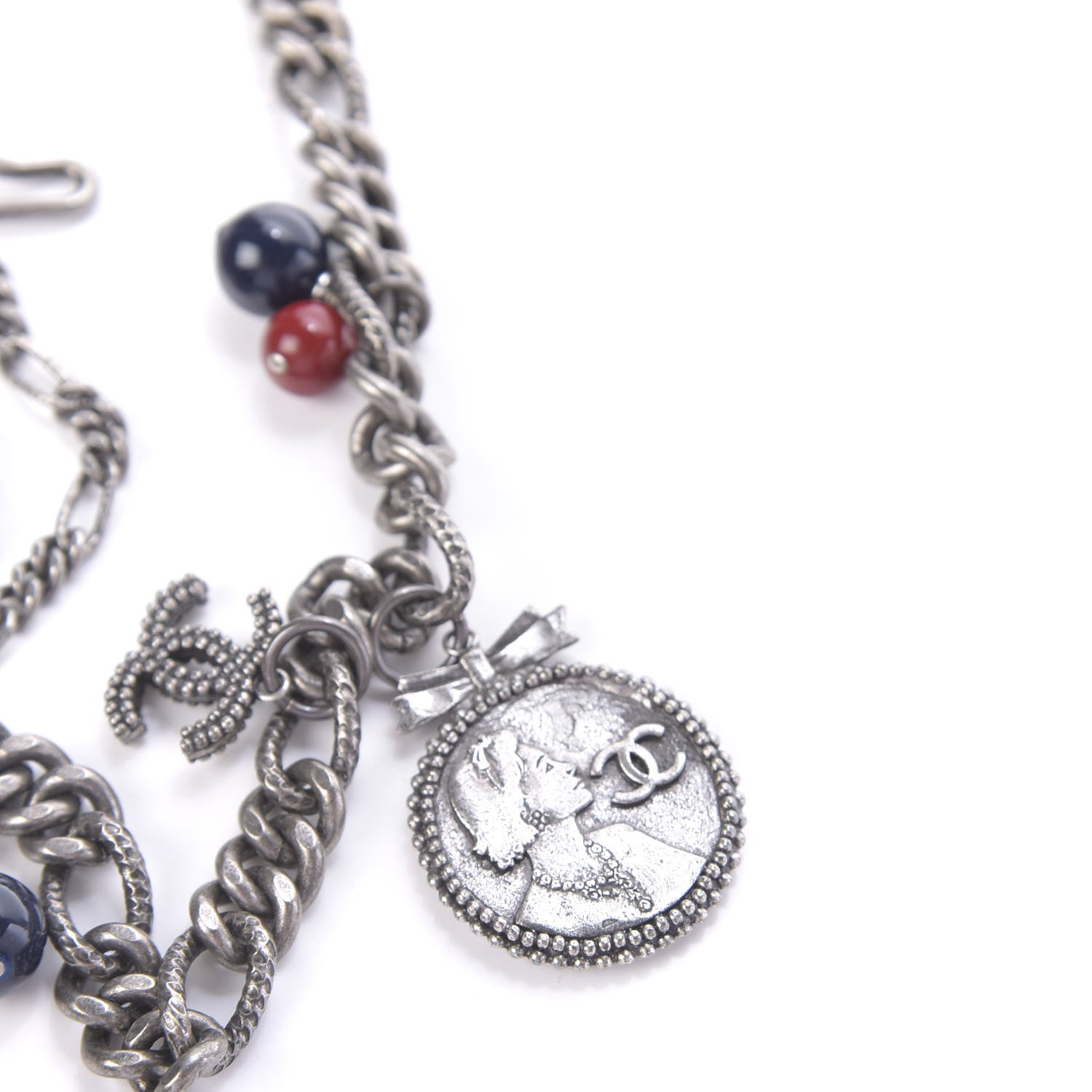 Chanel Bead Chain CC Medallion Belt Ruthenium 4 of 5