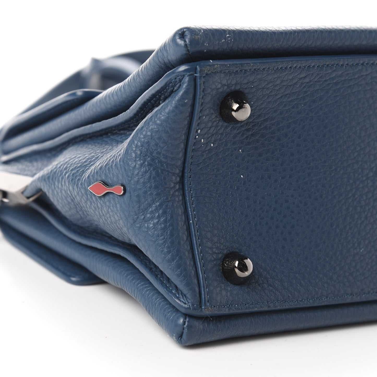 Grained Calfskin Passage Messenger Blue