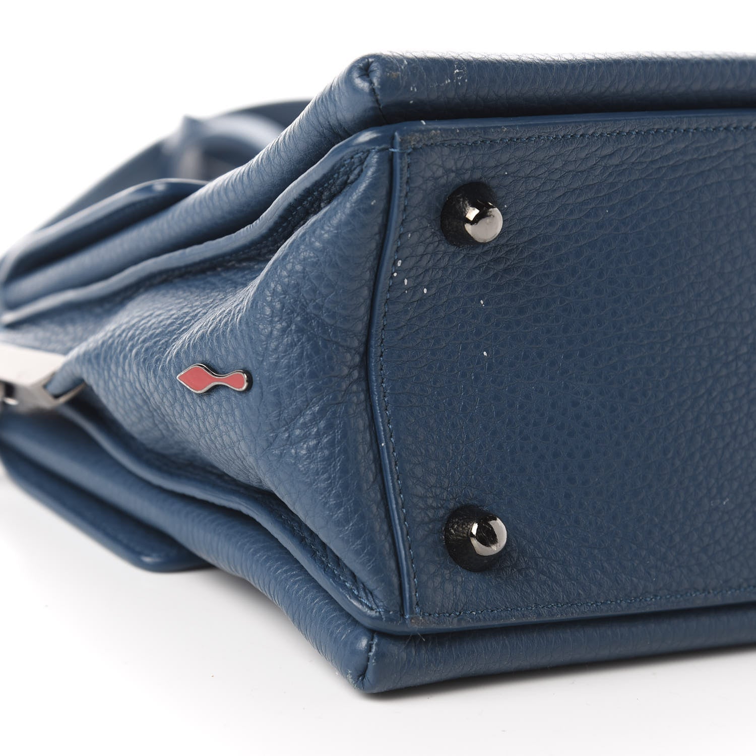Christian Louboutin Grained Calfskin Passage Messenger Blue 6 of 14