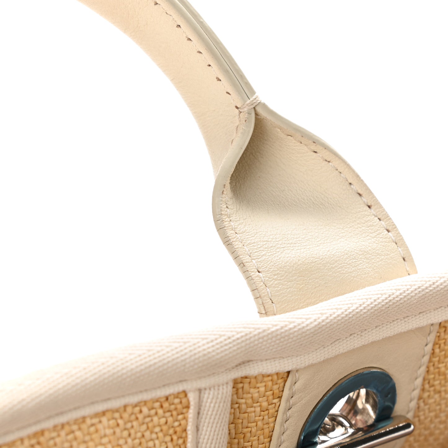 Woven Straw Raffia Medium Deauville Tote Beige