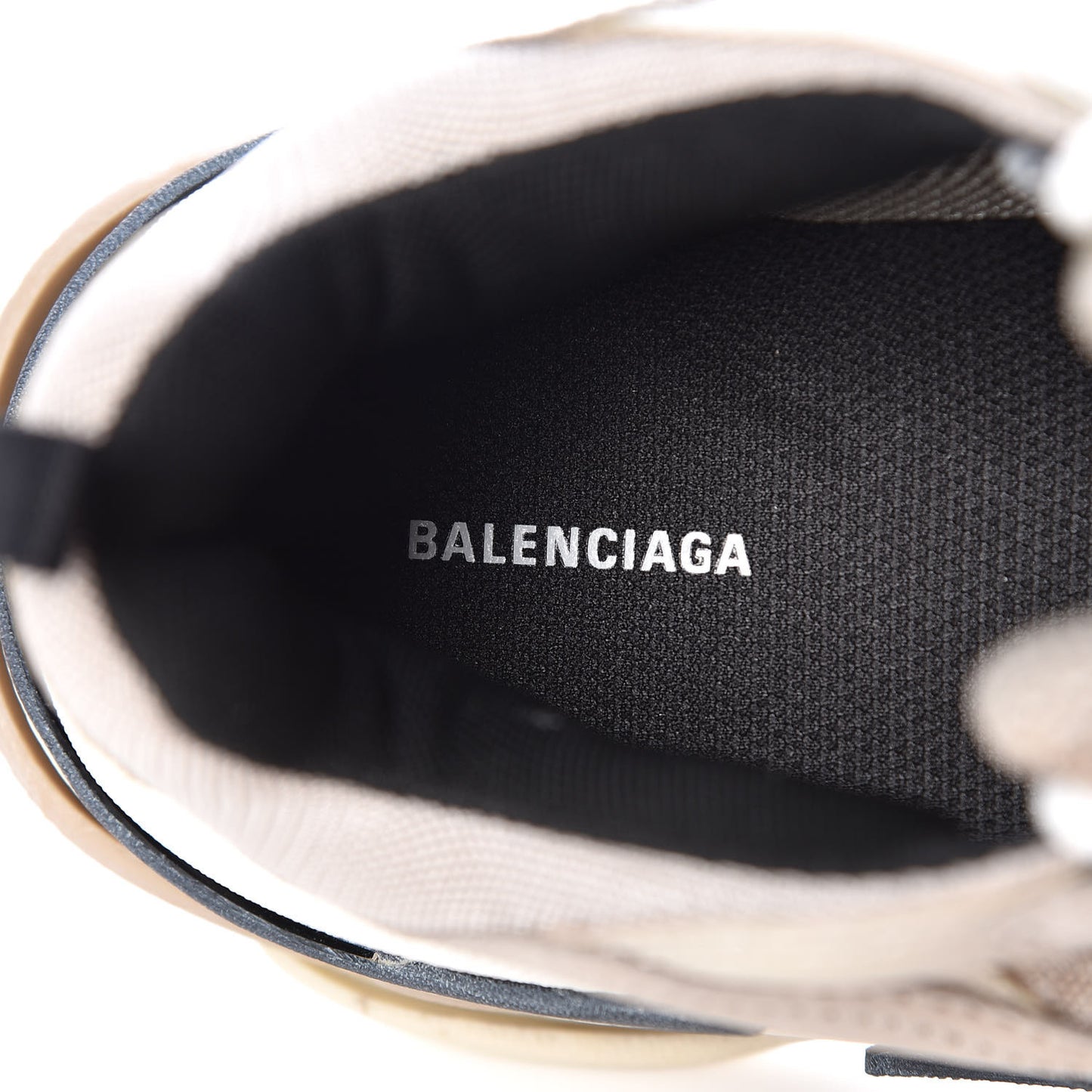 Fabric Mesh Womens Triple S Sneakers 40 Beige Black