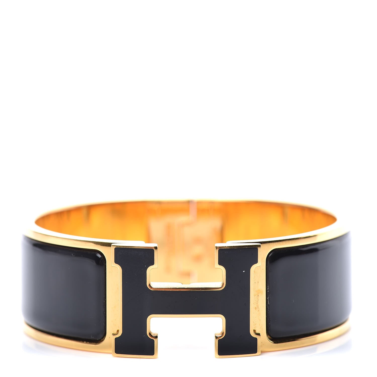 Hermes Enamel Wide Clic Clac H Bracelet PM Black 1 of 4