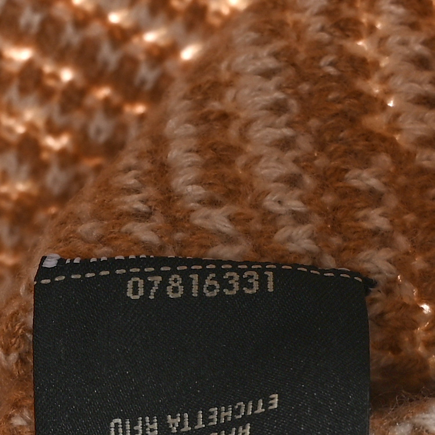 Fendi Fabric Calfskin FF Woven Large Flat Pouch Cammello 7 of 8