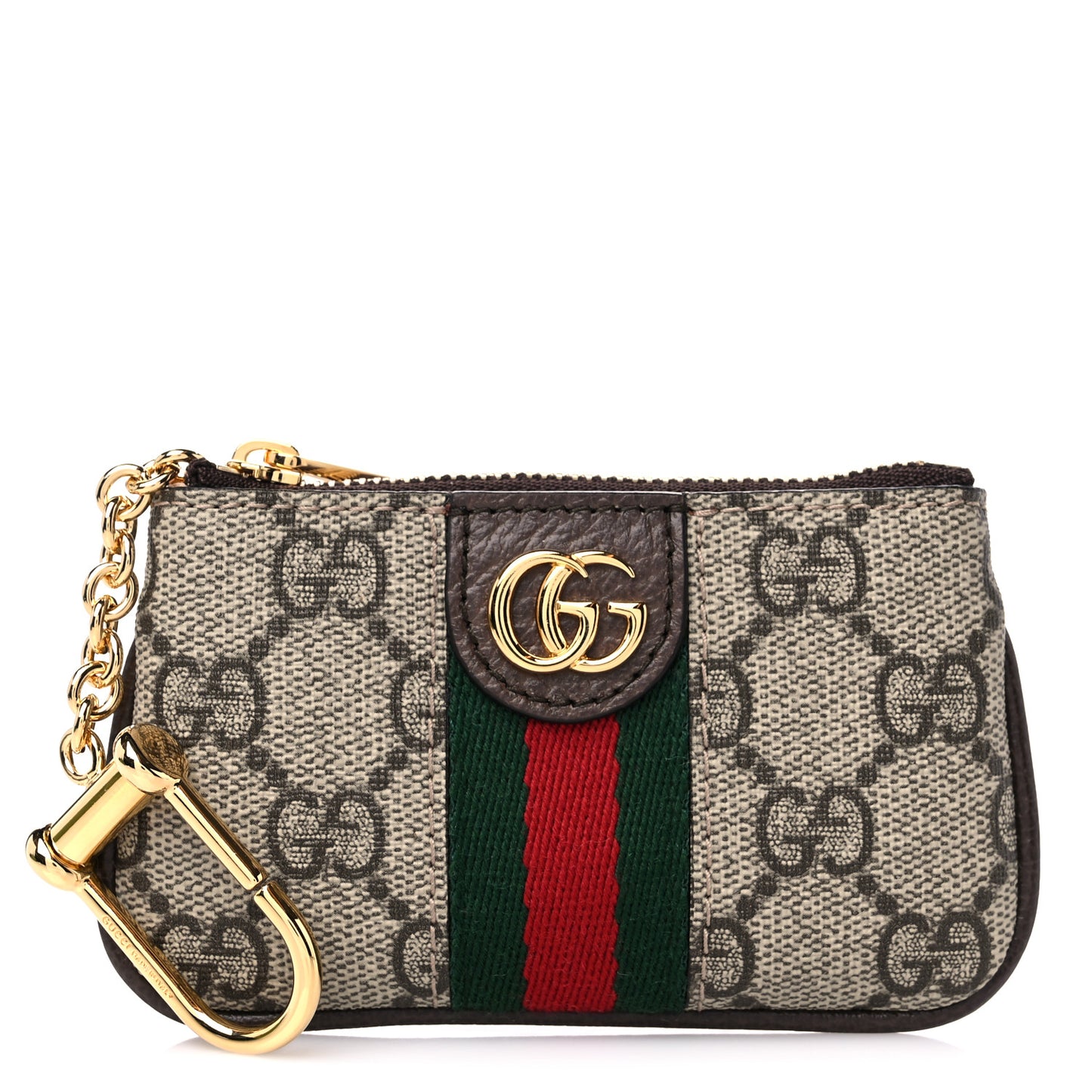 GG Supreme Monogram Web Ophidia Key Case Beige New Acero