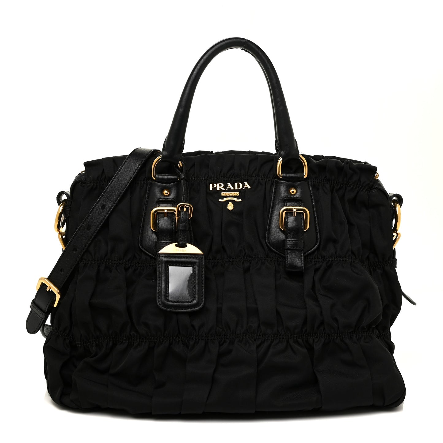 Tessuto Nylon Gaufre Tote Black