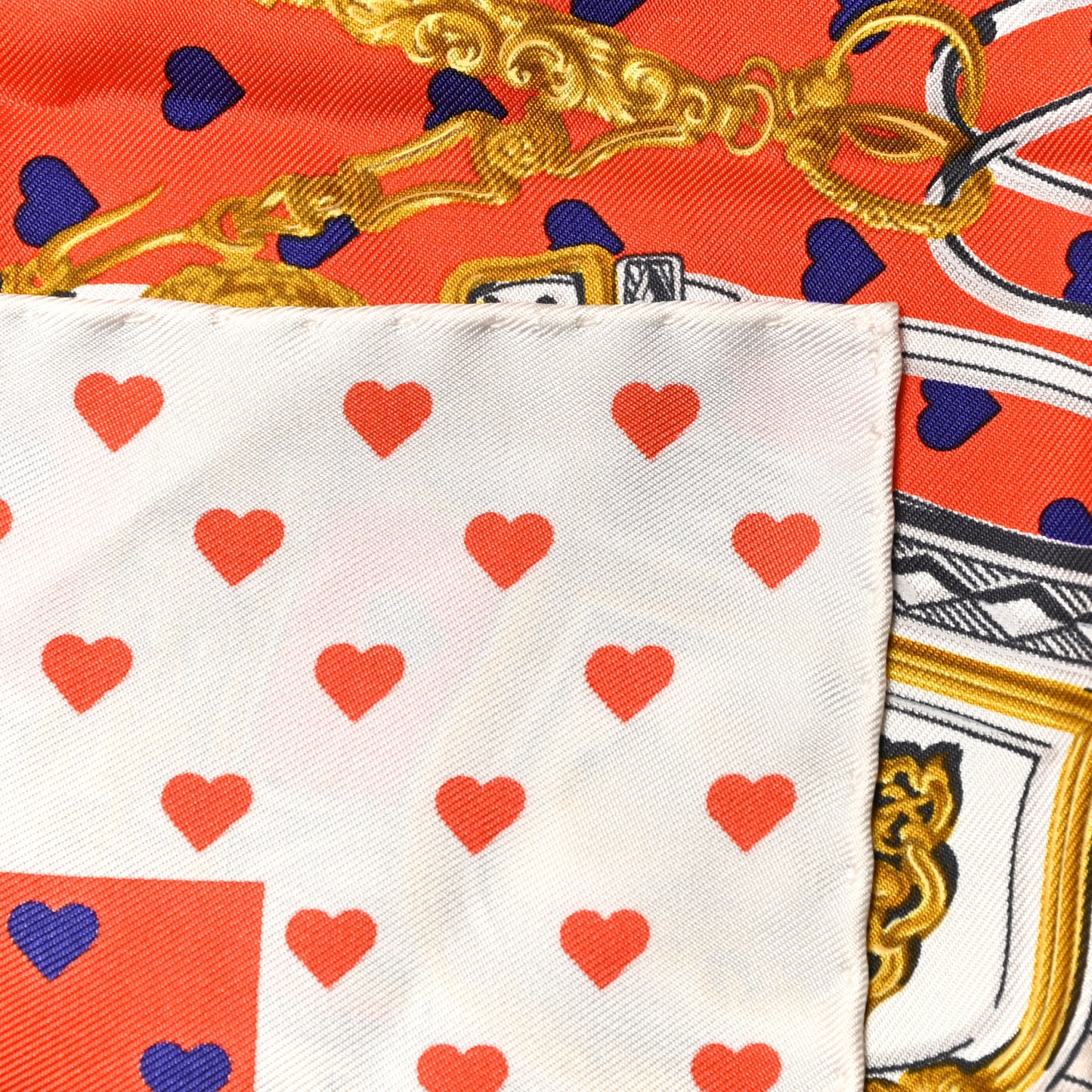 Silk Brides De Gala Love Pocket Square Orange Marine White