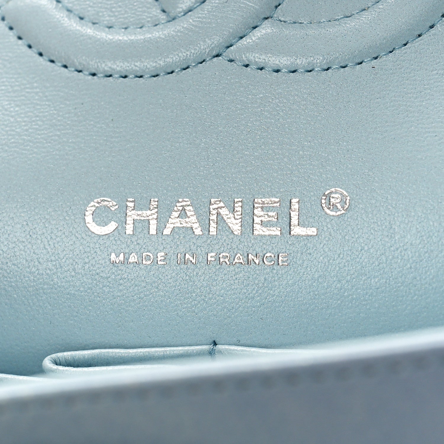 Chanel Perforated Lambskin Quilted Medium Double Flap Light Blue Light Purple White 6 of 9
