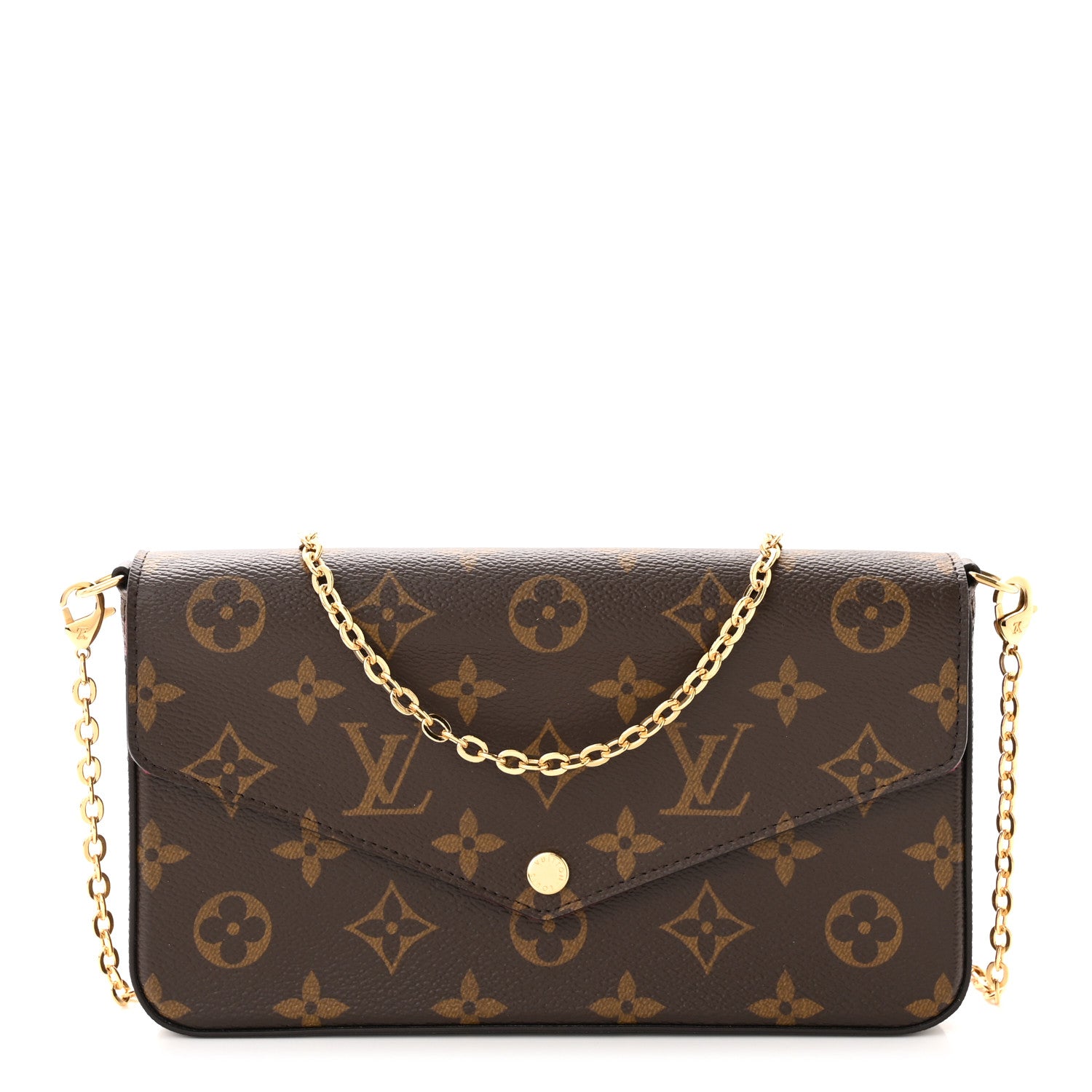 Louis Vuitton Monogram Pochette Felicie Chain Wallet Fuchsia 1 of 9