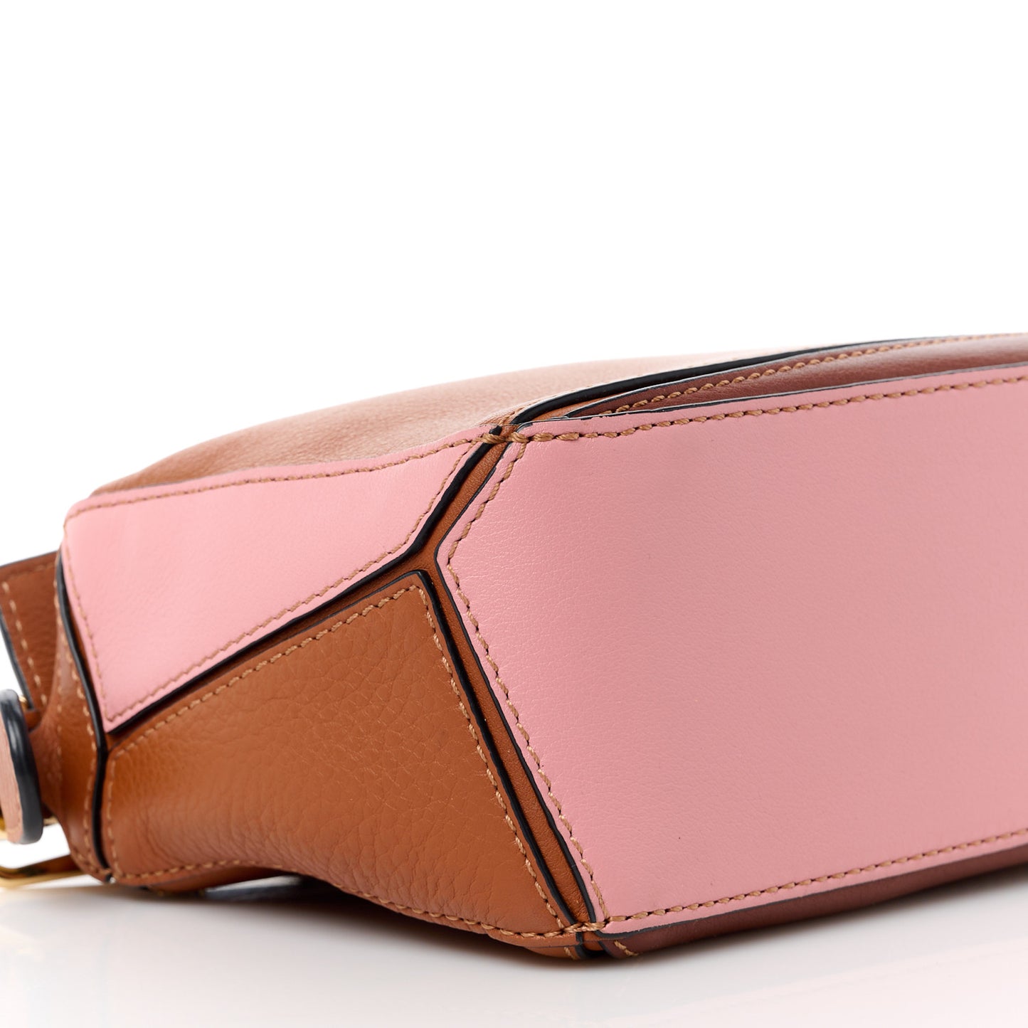 Calfskin Mini Puzzle Bag Tan Medium Pink