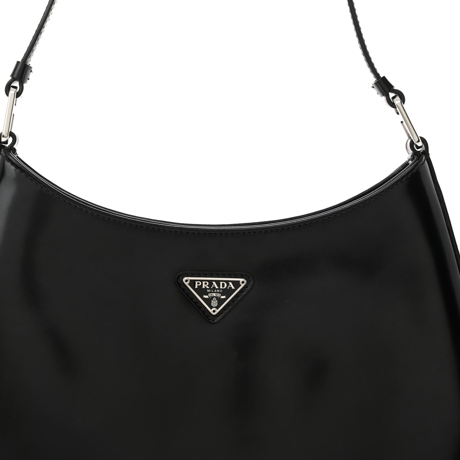 Prada Spazzolato Cleo Shoulder Bag Black 7 of 11