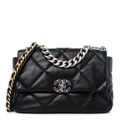 Chanel Lambskin Quilted Large Chanel 19 Flap Black 1 of 9