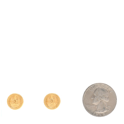 Chanel CC Button Earrings Gold 2 of 5