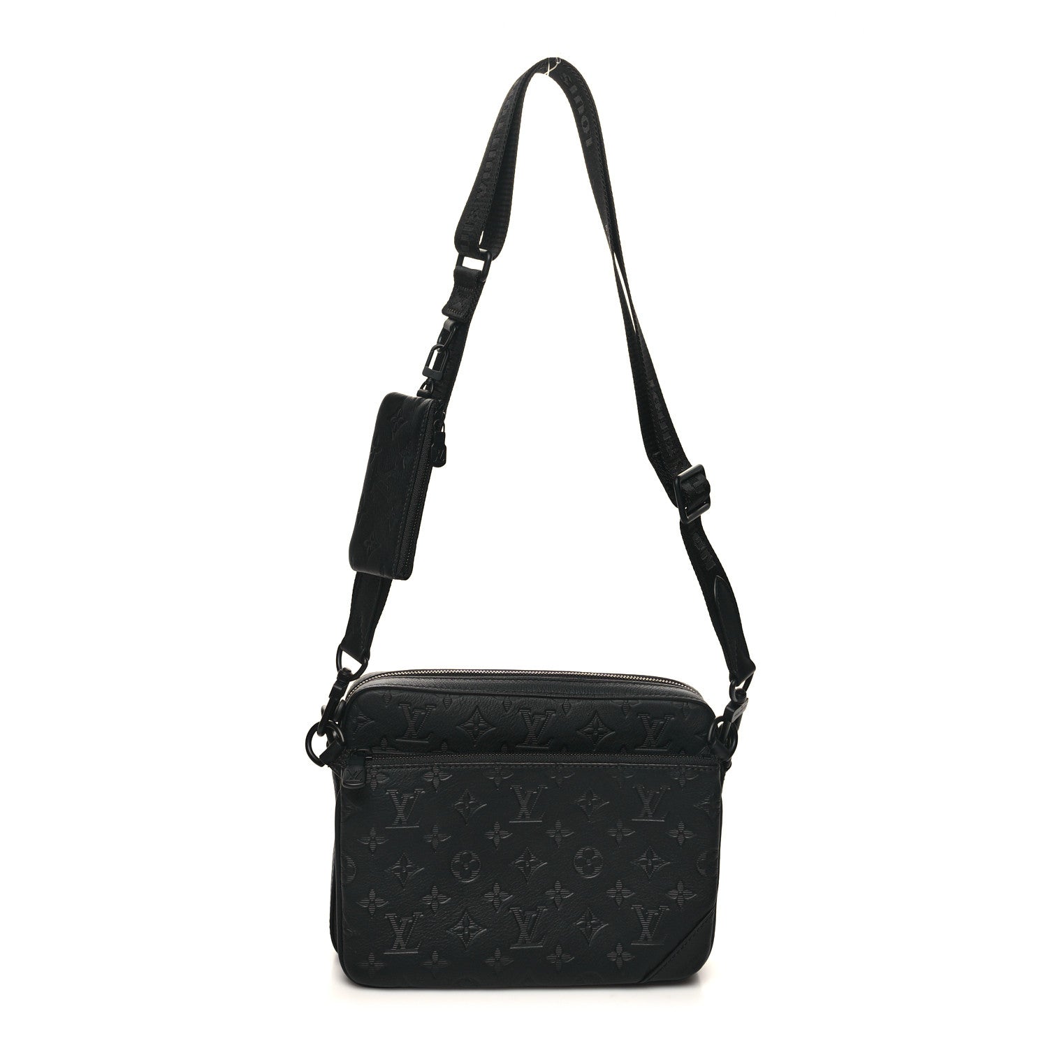 Louis Vuitton Calfskin Monogram Embossed Trio Messenger Black 1 of 13