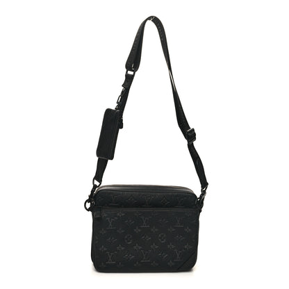 Louis Vuitton Calfskin Monogram Embossed Trio Messenger Black 1 of 13