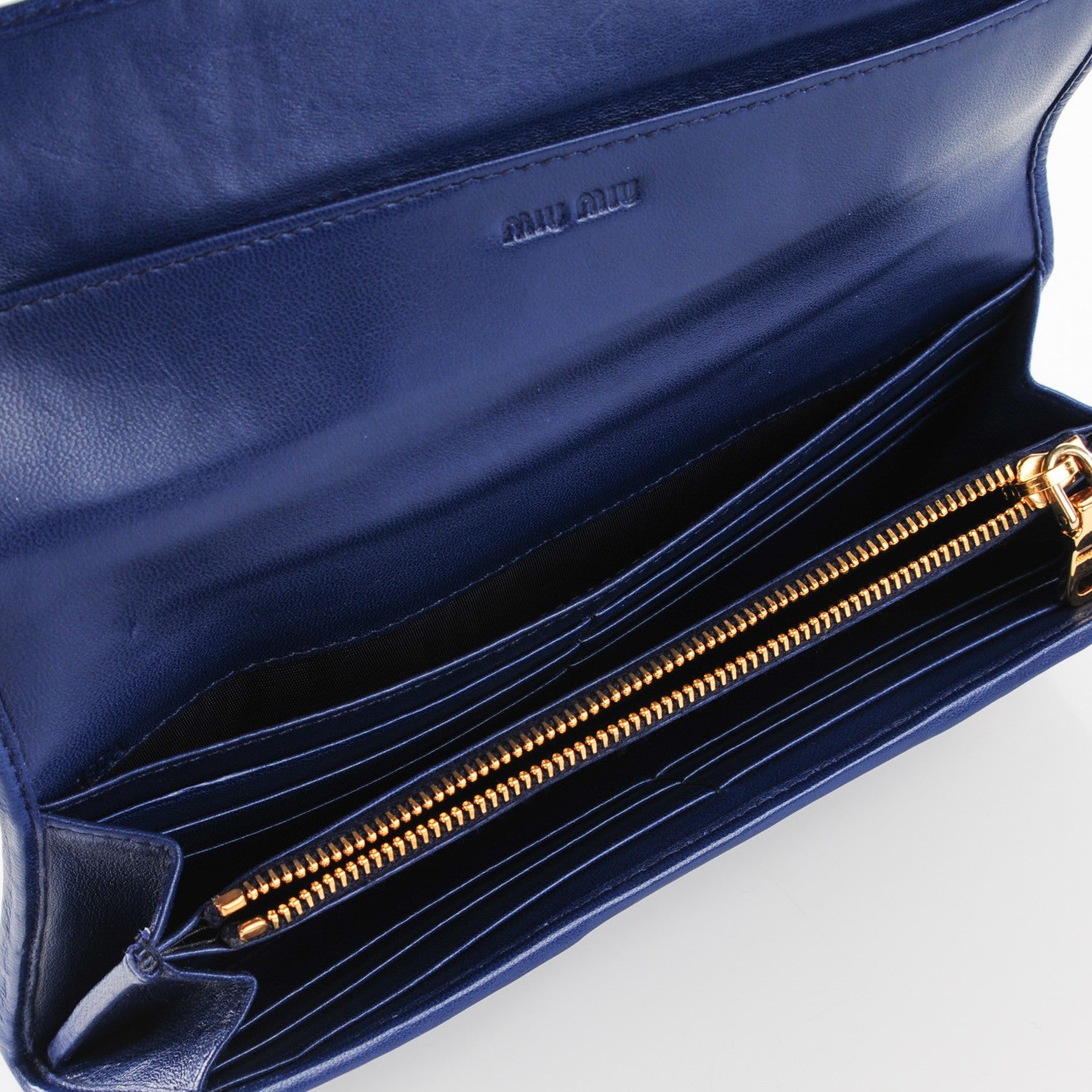 Miu Miu Nappa Matelasse Flap Wallet Inchiostro 5 of 9