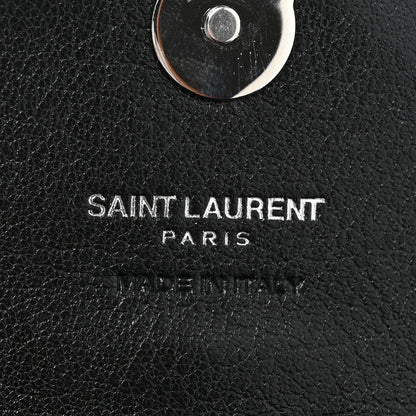 Saint Laurent Sheepskin Matelasse Chevron Monogram Mini College Bag Black 6 of 10