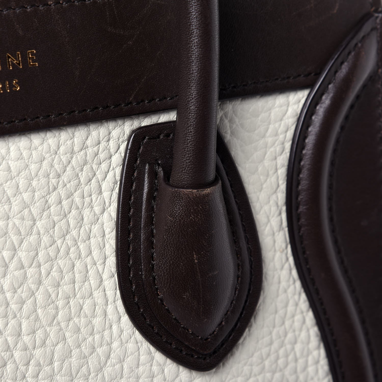 Celine Bullhide Calfskin Suede Nano Tri-Color Luggage White 13 of 14