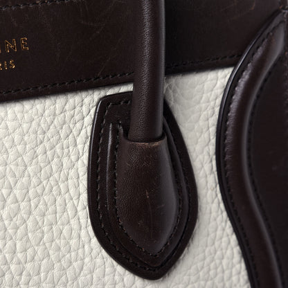 Celine Bullhide Calfskin Suede Nano Tri-Color Luggage White 13 of 14