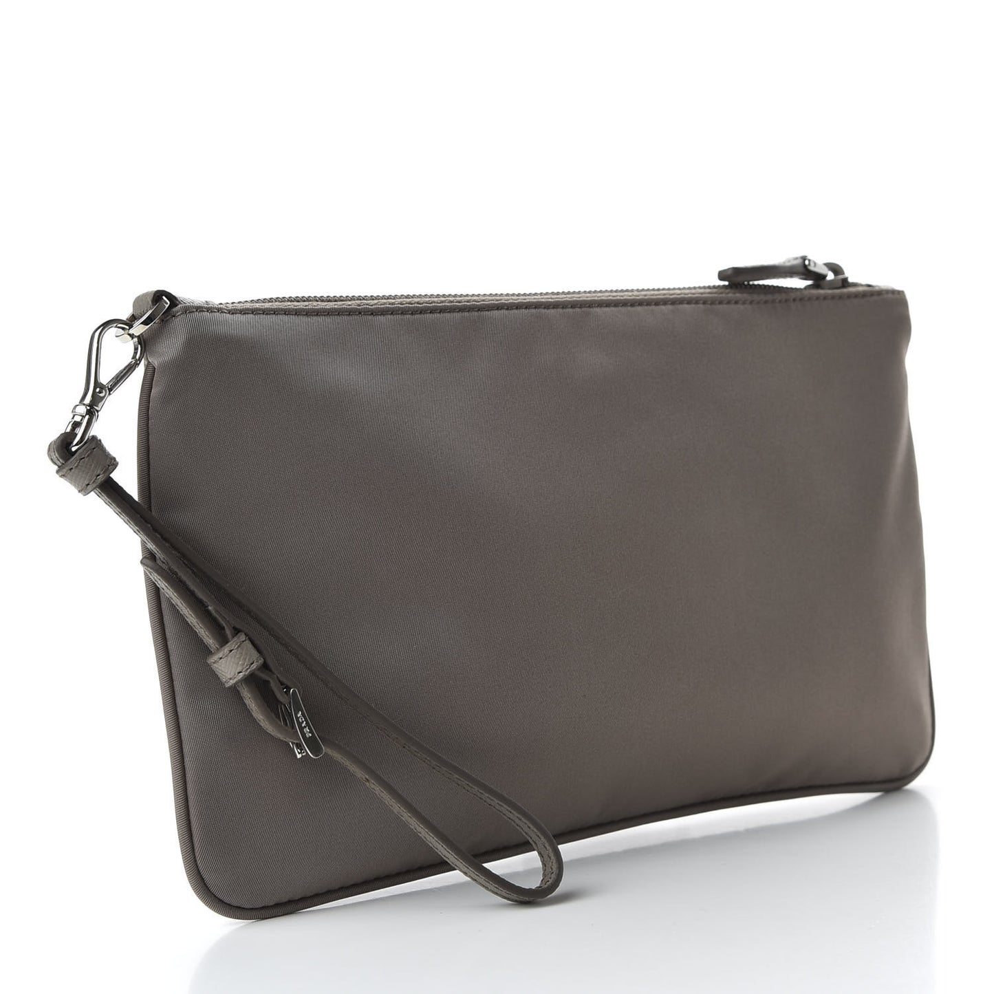 Tessuto Nylon Saffiano Wristlet Argilla