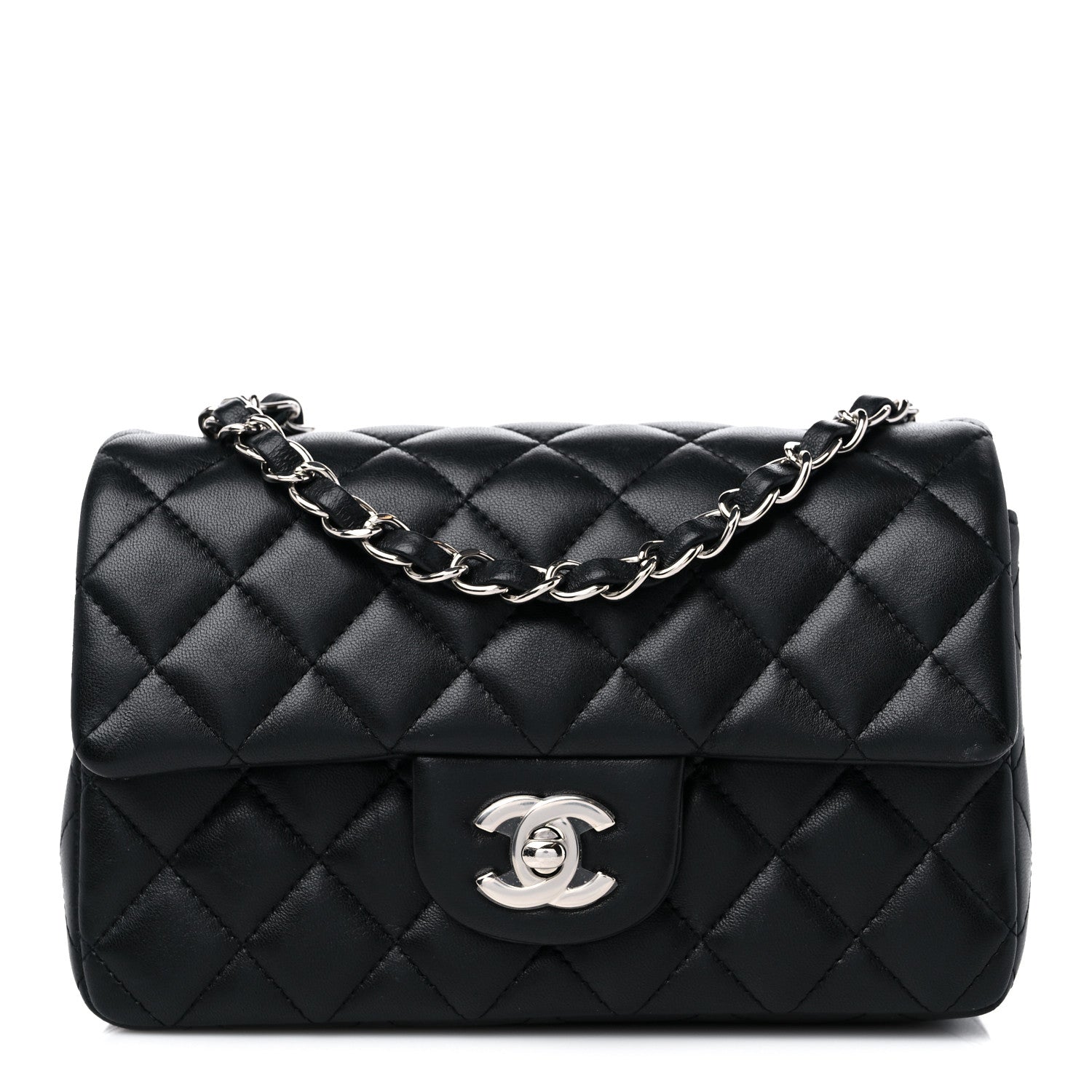 Chanel Lambskin Quilted Mini Rectangular Flap Black 1 of 11