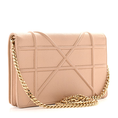 Christian Dior Grained Calfskin Diorama Wallet on Chain Pouch Nude 3 of 14