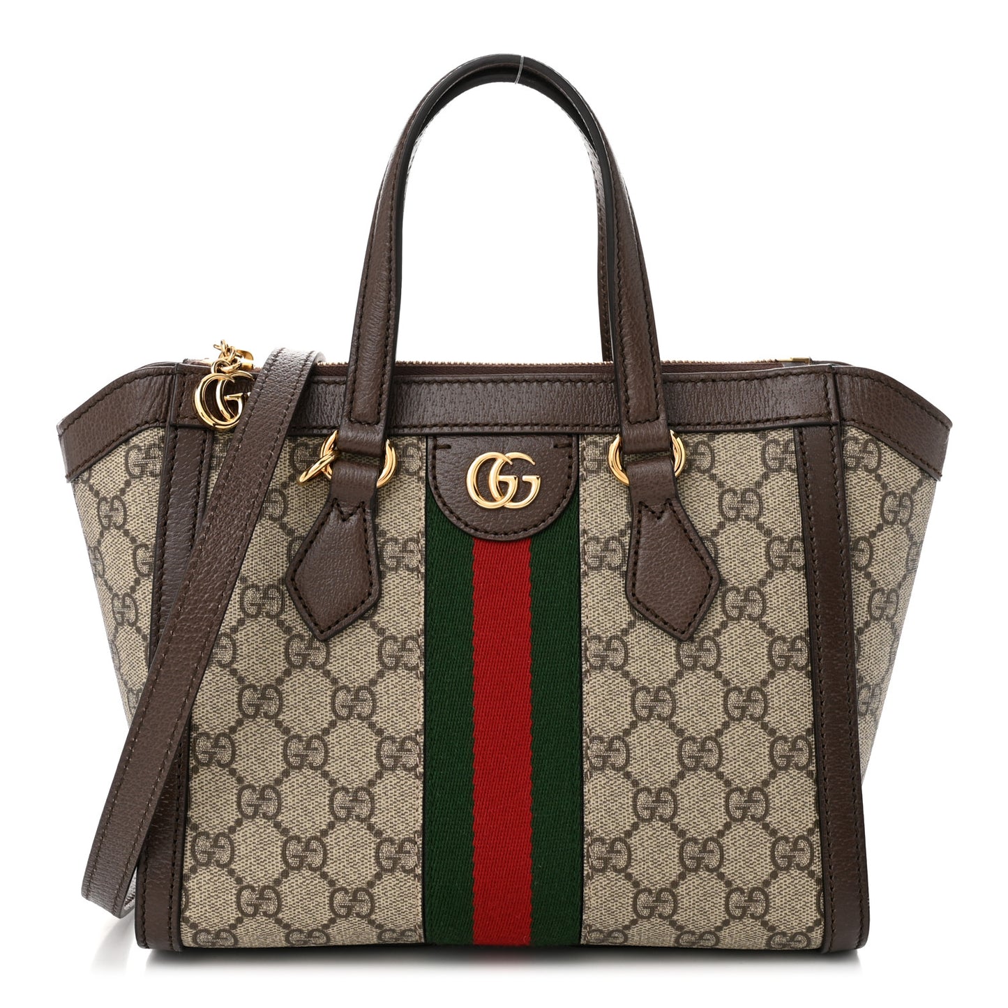 GG Supreme Monogram Small Ophidia Tote Bag Brown