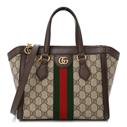 Gucci GG Supreme Monogram Small Ophidia Tote Bag Brown 1 of 10