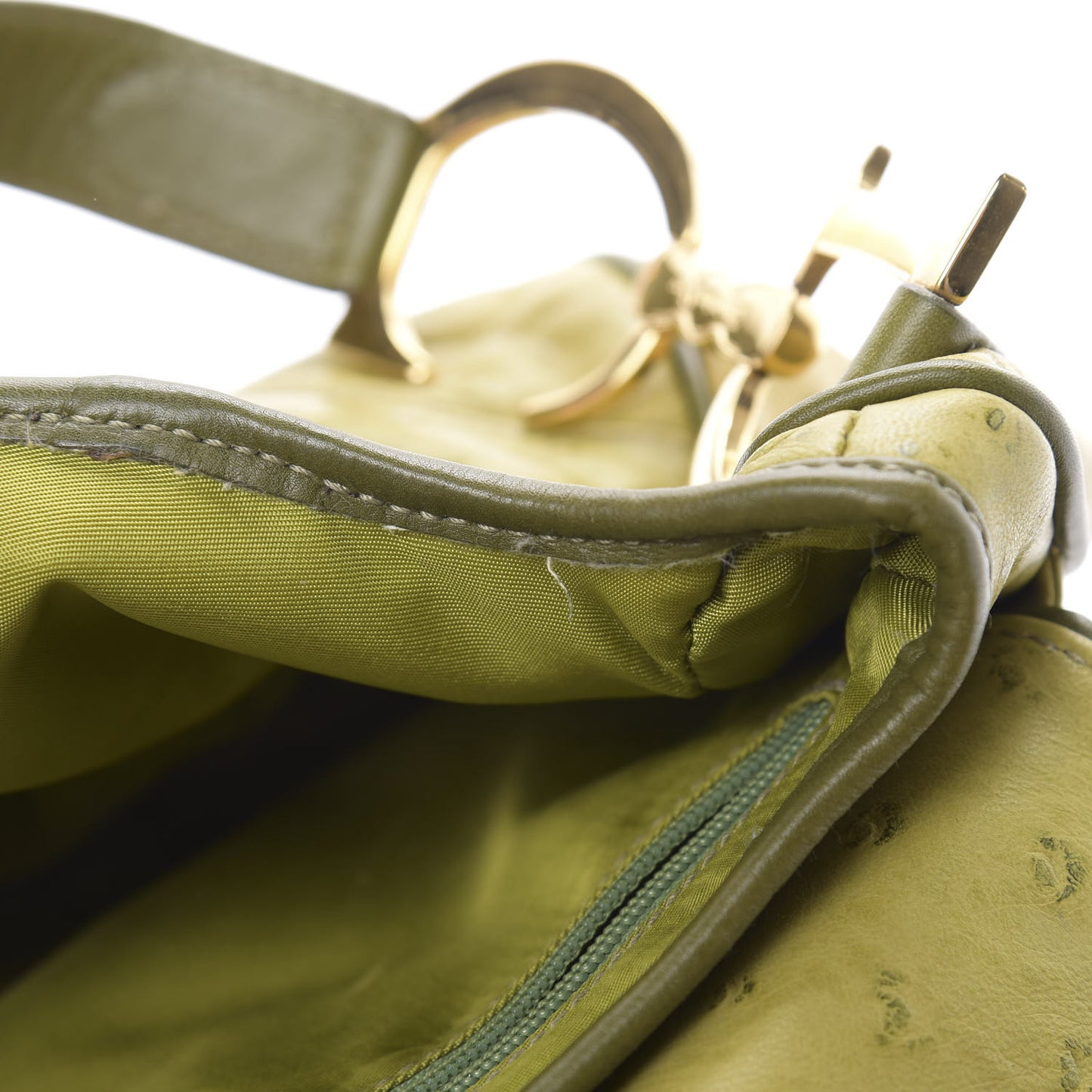 Ostrich Saddle Bag Green